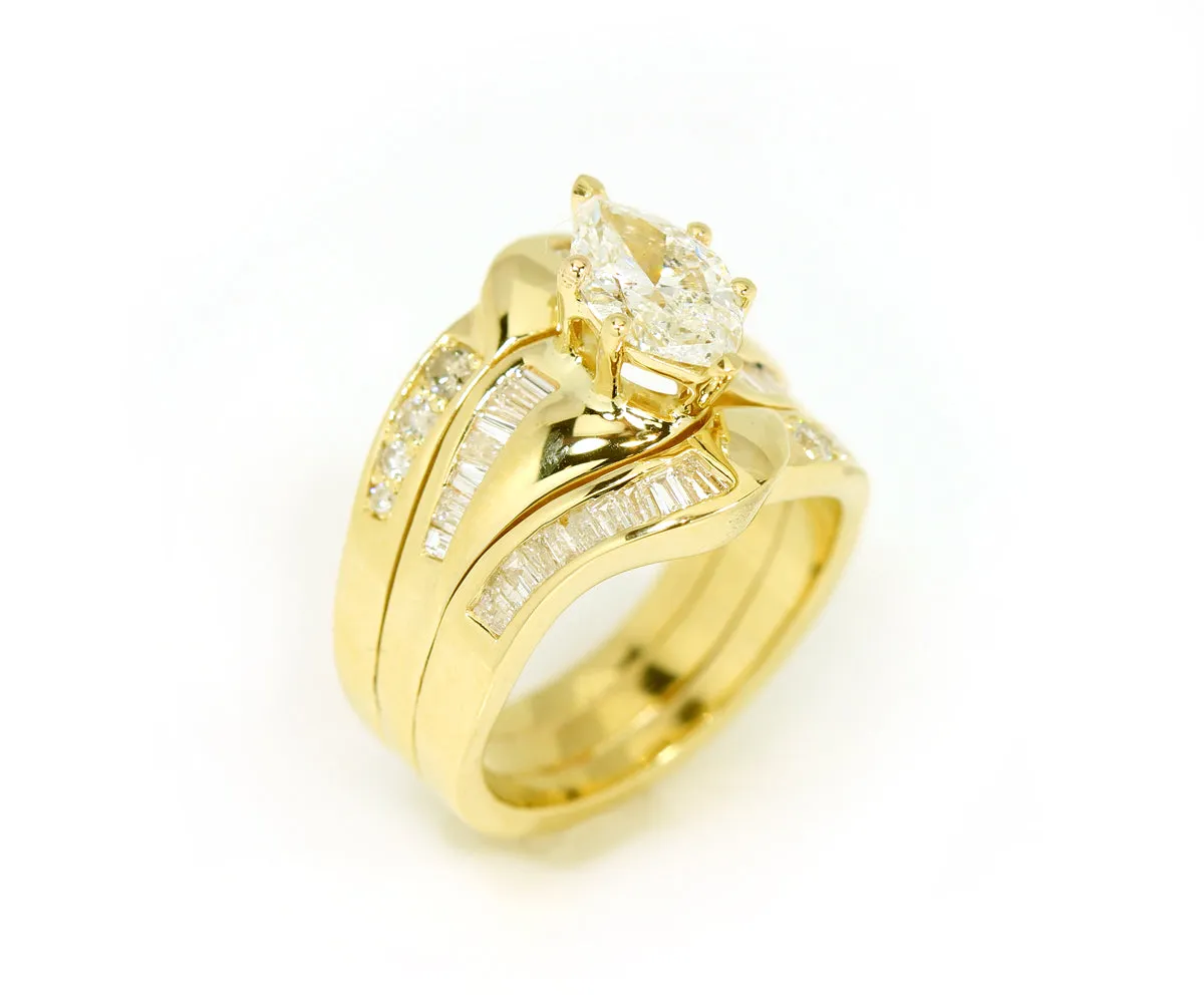 Marquise Baguette Diamond Wedding Ring Restoration