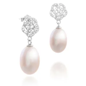 Masterpiece Collection AAA Pearl Camelia Crystal Short Drop Earrings – Maestro Hennessy ®