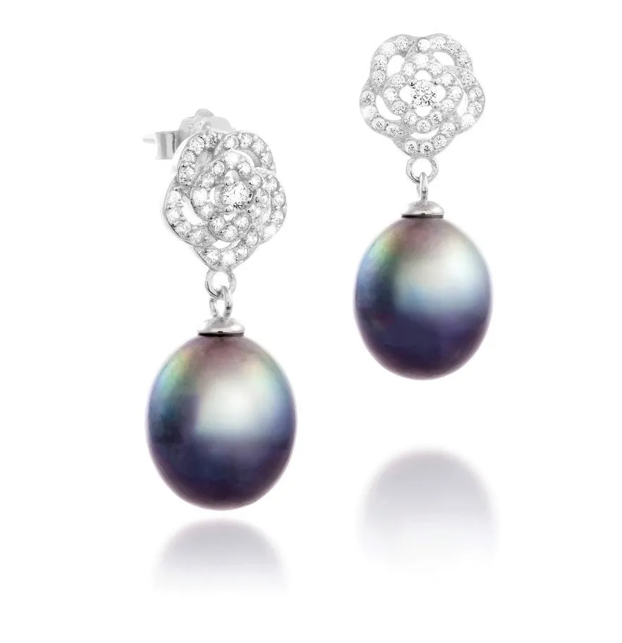 Masterpiece Collection AAA Pearl Camelia Crystal Short Drop Earrings – Maestro Hennessy ®
