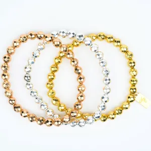 ME™ Mixed Metals Petite 3-pc Hematite 7-inch Bracelet Set