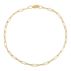 Medium Paperclip Anklet 14K