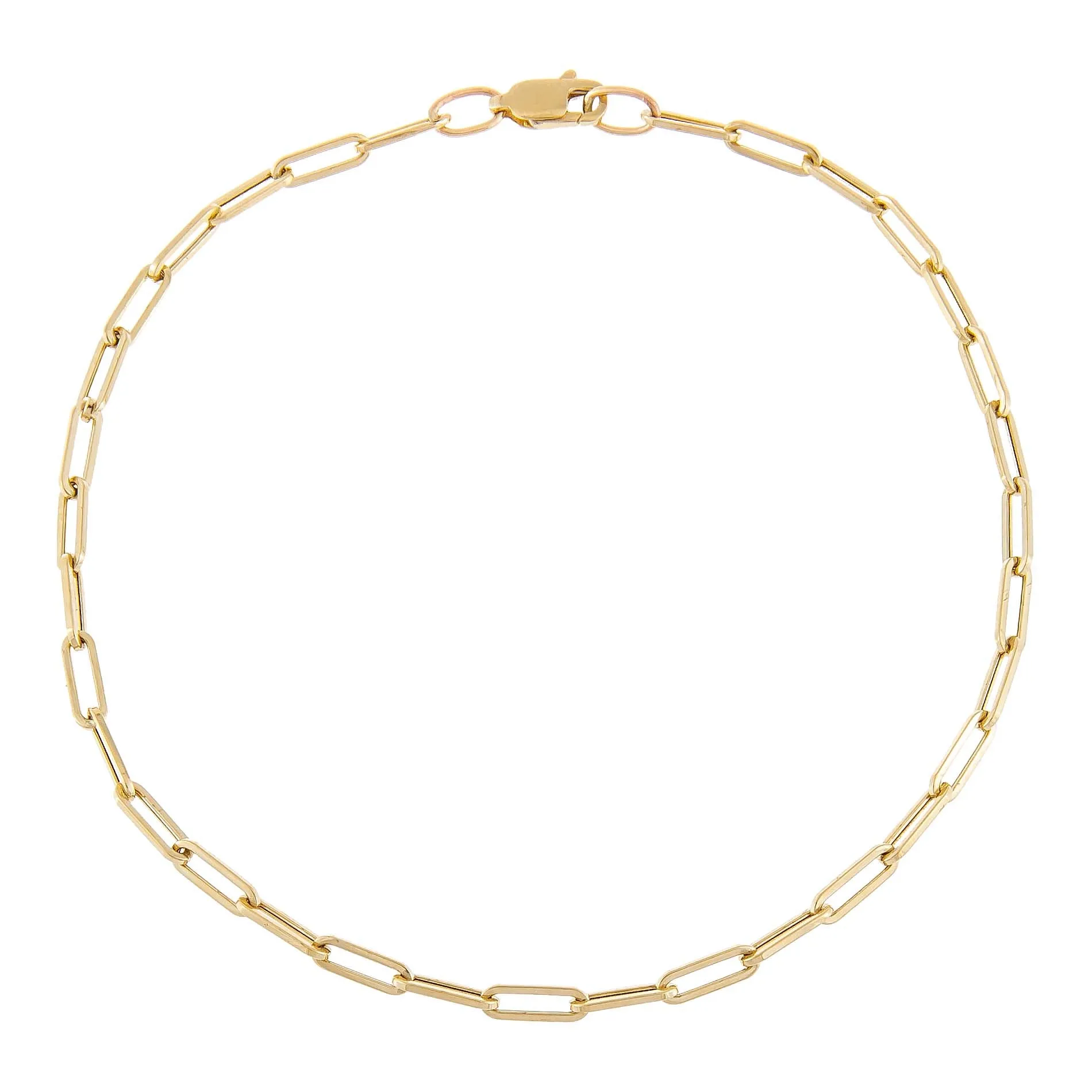 Medium Paperclip Anklet 14K