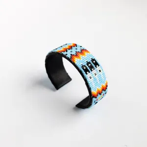 Medium Sky Blue Navajo Beaded Bracelet