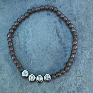 Men's Hematite gemstone VOTE bracelets