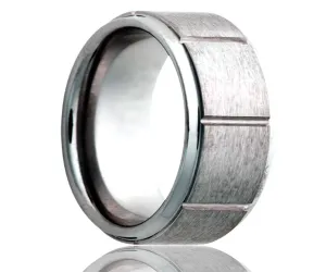 Men's Tungsten Ring With Groves