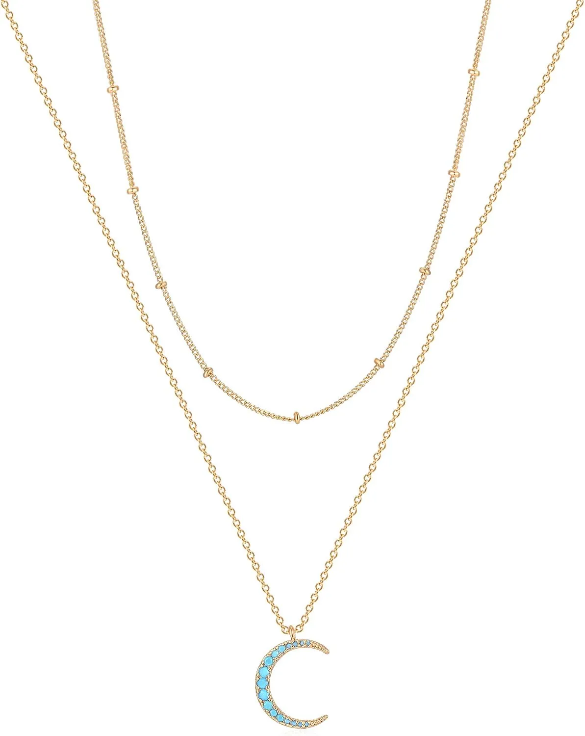 MEVECCO Layered Heart Necklace Pendant Handmade 18k Gold Plated Dainty Gold Choker Arrow Bar Layering Long Necklace for Women