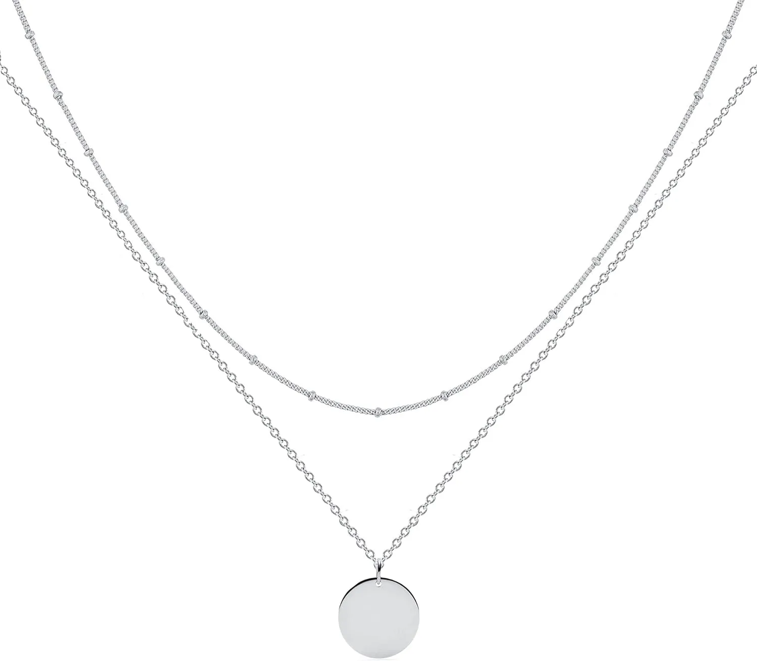 MEVECCO Layered Heart Necklace Pendant Handmade 18k Gold Plated Dainty Gold Choker Arrow Bar Layering Long Necklace for Women