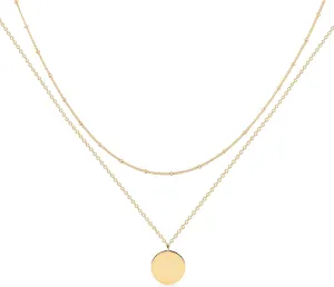 MEVECCO Layered Heart Necklace Pendant Handmade 18k Gold Plated Dainty Gold Choker Arrow Bar Layering Long Necklace for Women
