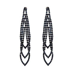 Midnight Gunmetal Loop Cup Chain Earrings