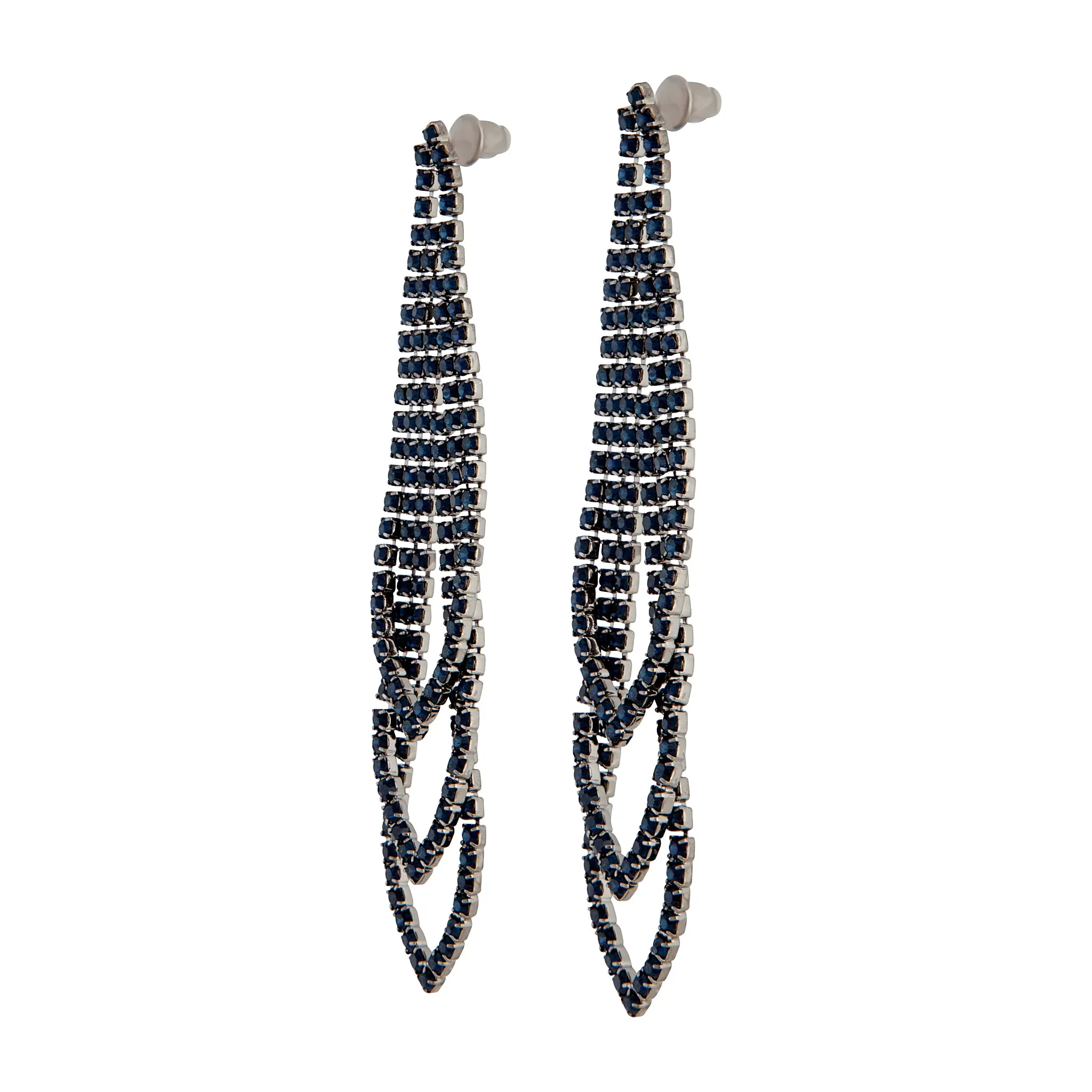 Midnight Gunmetal Loop Cup Chain Earrings