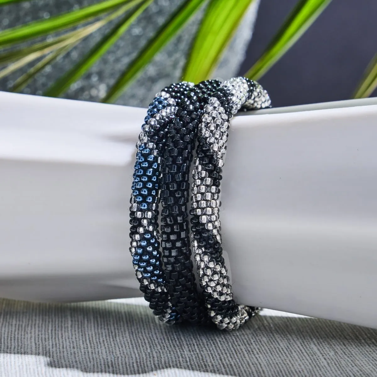 Midnight Spectacle | Himalayan Glass Bead Bracelet
