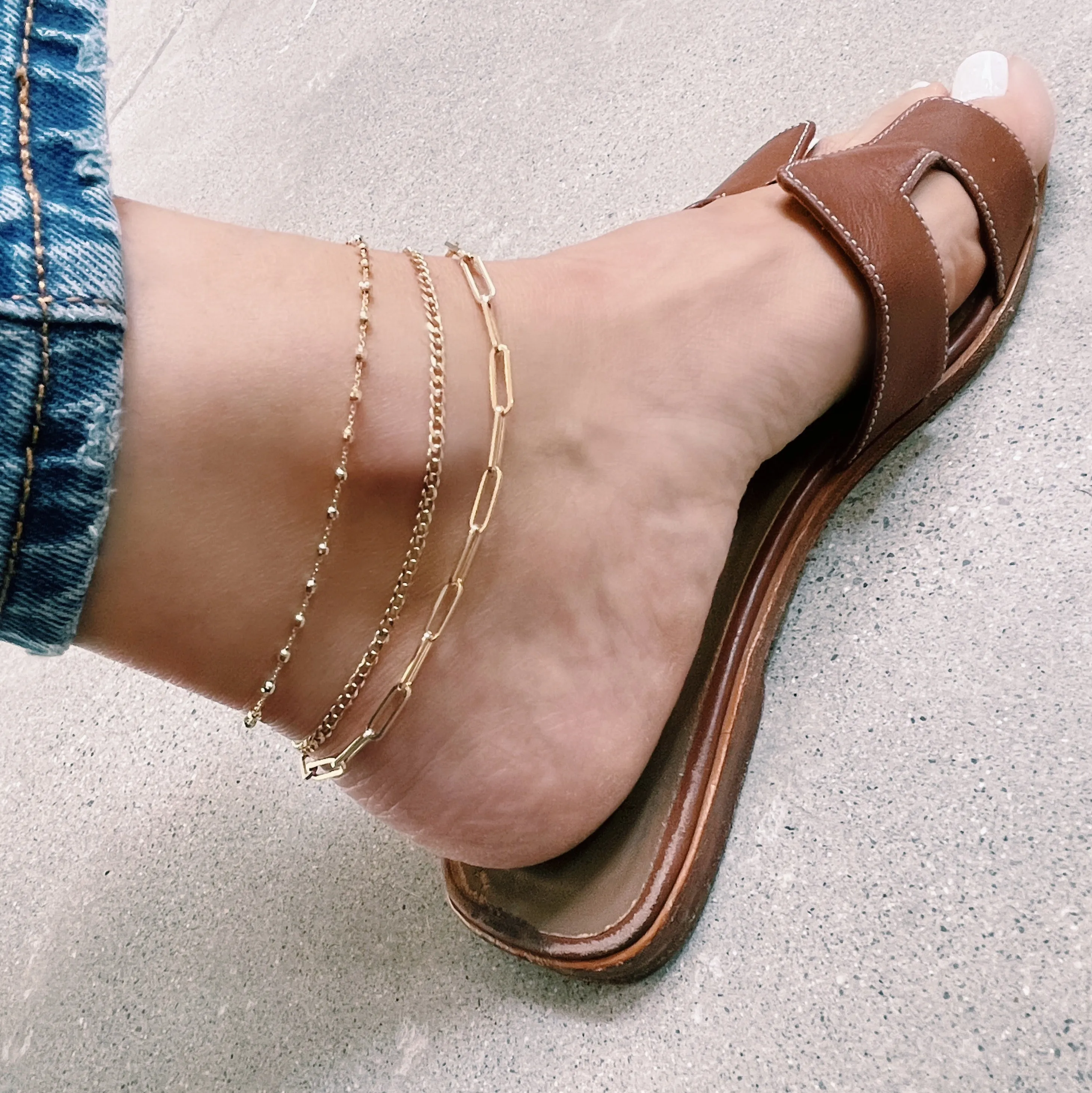Mini Gold Cuban Link Anklet