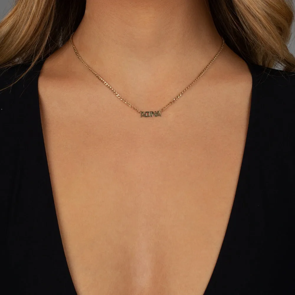 Mini Nameplate Choker 14K