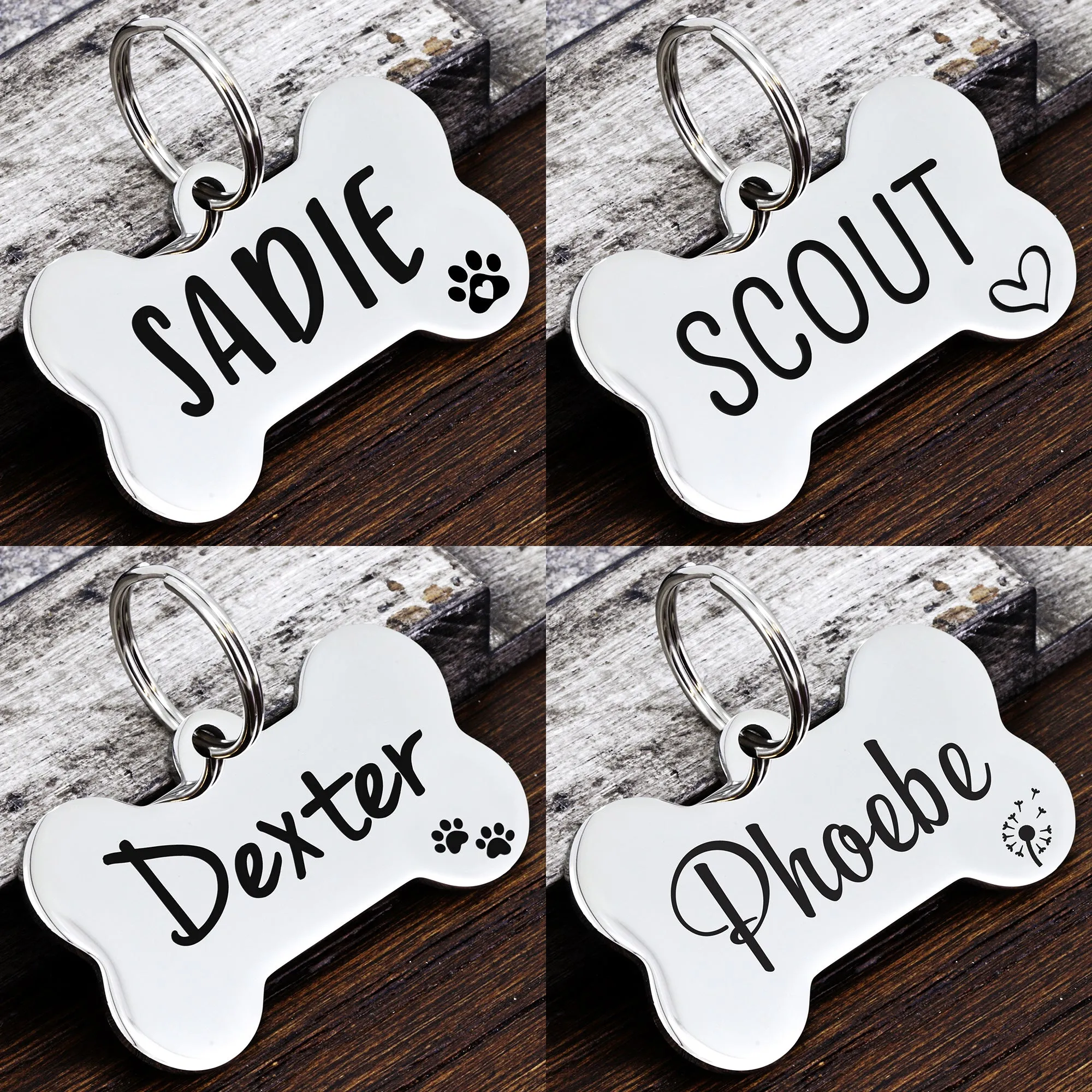 Mirror Finished Bone Shape Tag