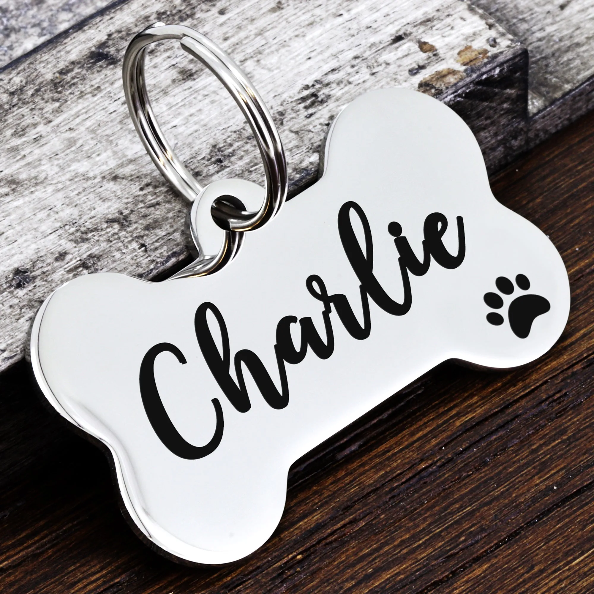 Mirror Finished Bone Shape Tag