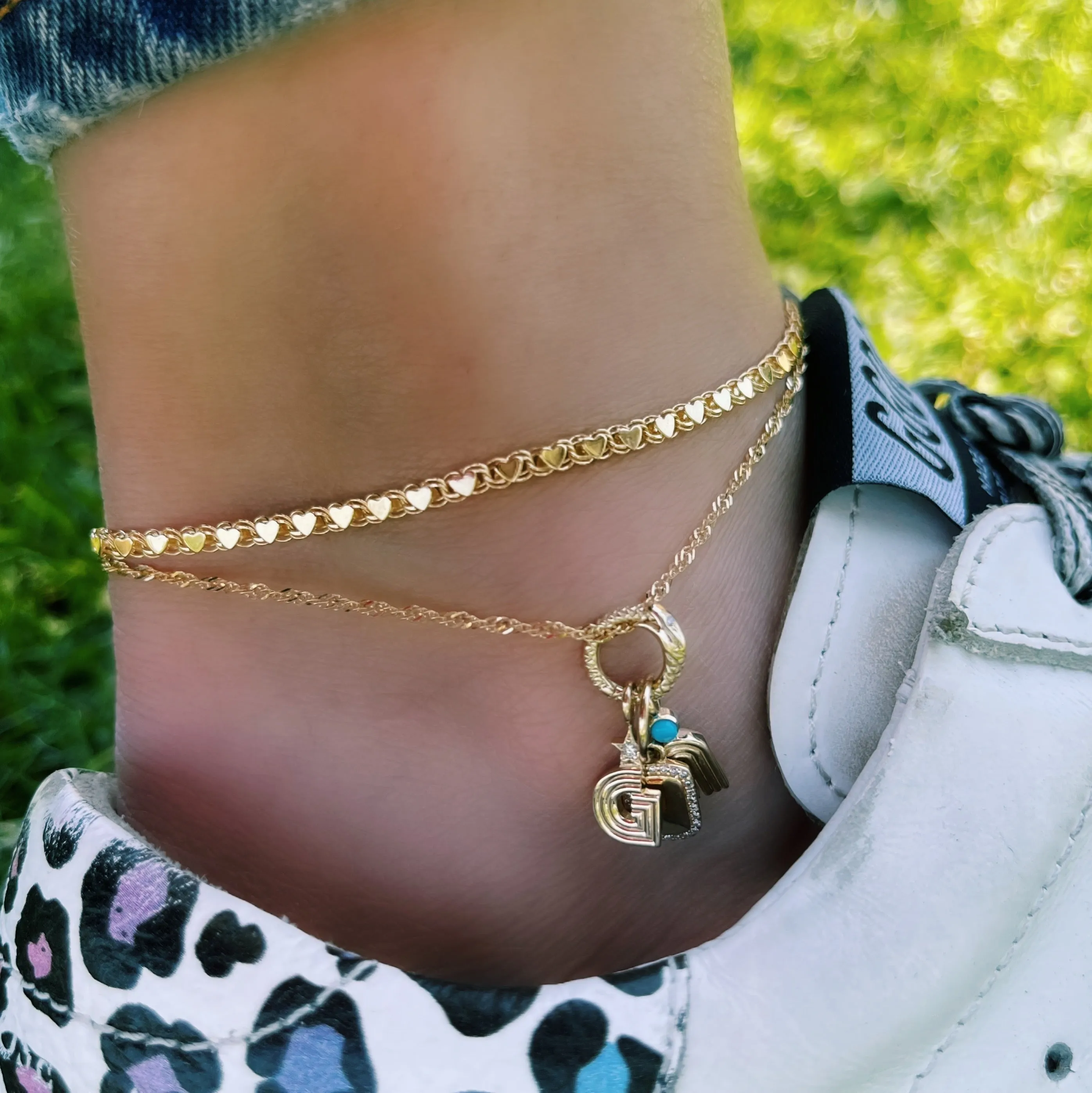 Mirrored Hearts Anklet