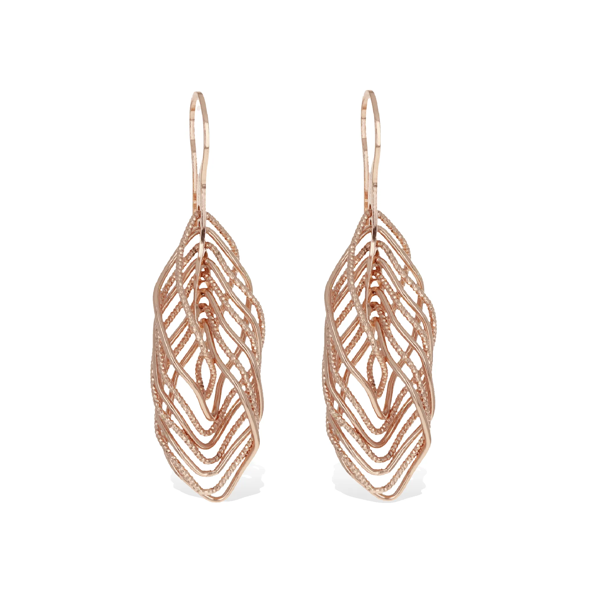Mixed Diamond Cut Drop Earrings