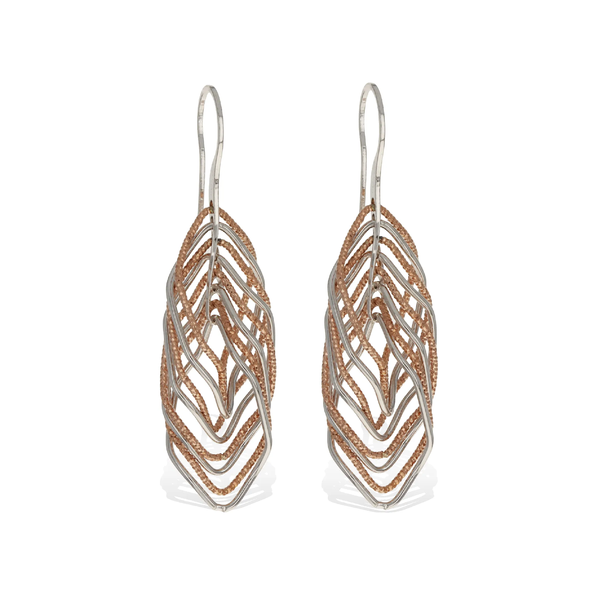 Mixed Diamond Cut Drop Earrings