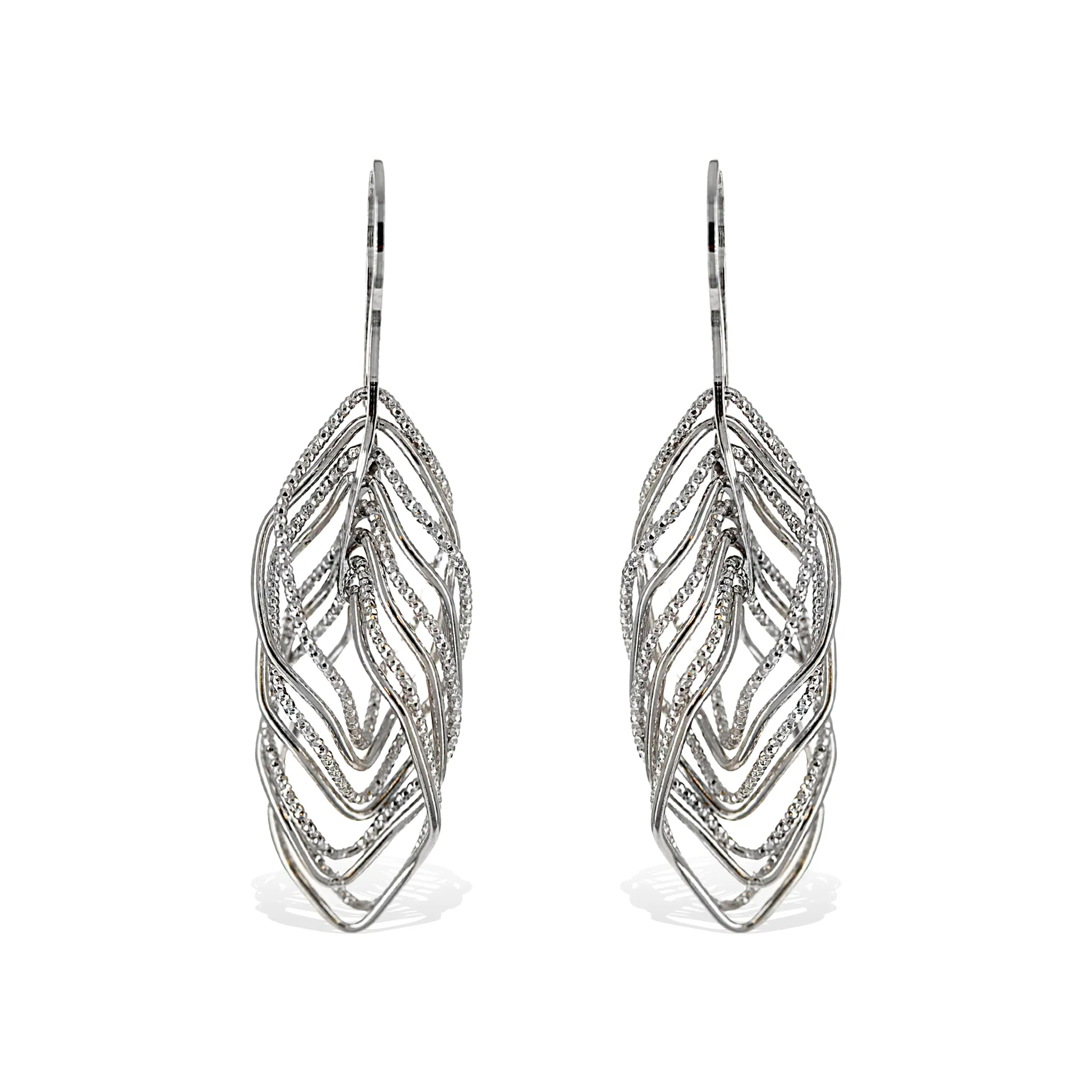 Mixed Diamond Cut Drop Earrings