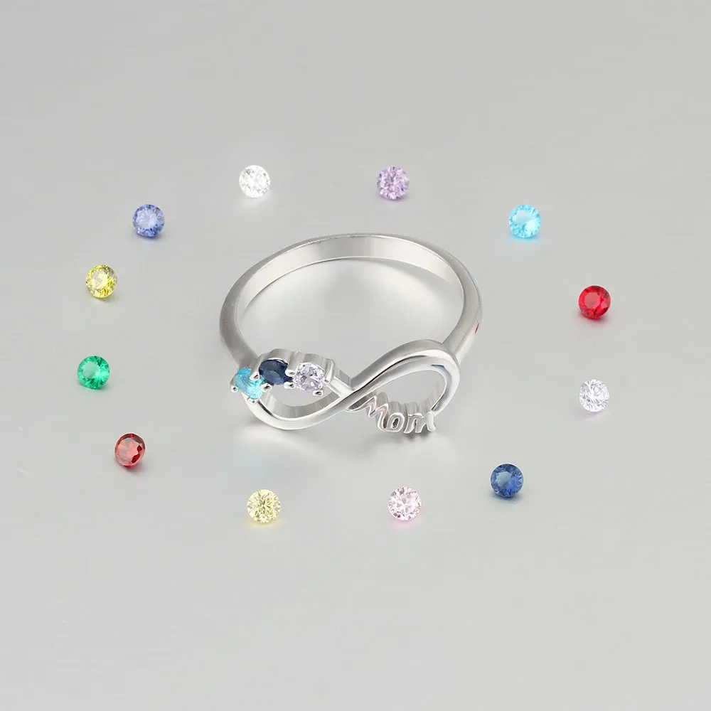 MOM 3 Birthstone MOM Rings