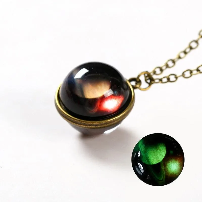 Moon & Galaxy Sphere Necklace
