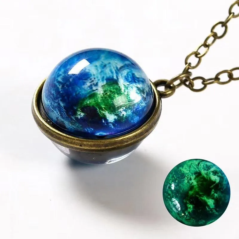 Moon & Galaxy Sphere Necklace