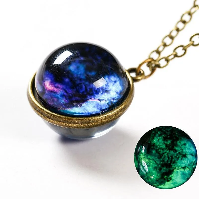Moon & Galaxy Sphere Necklace