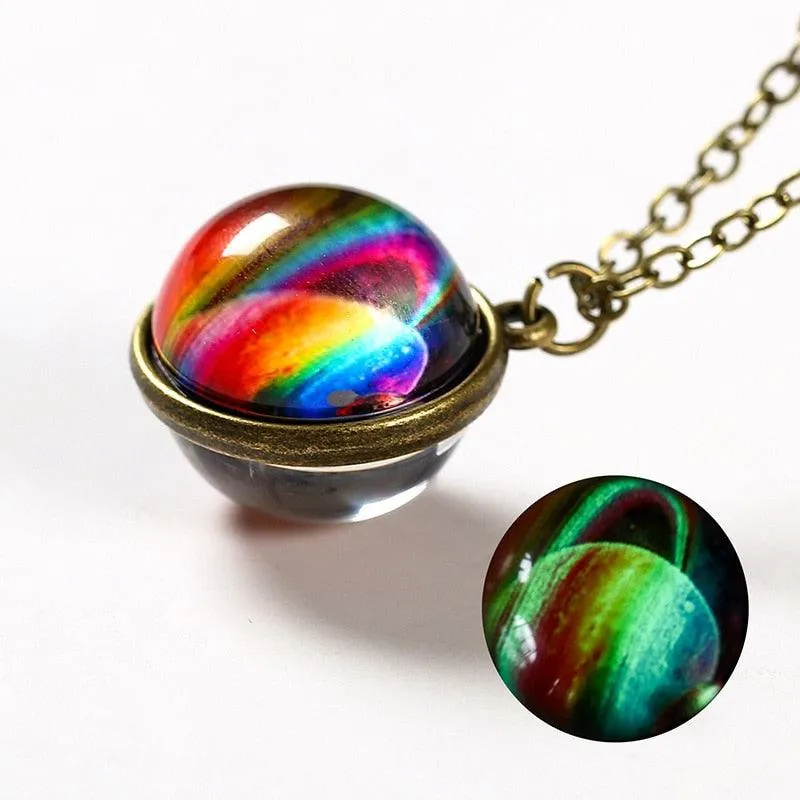 Moon & Galaxy Sphere Necklace