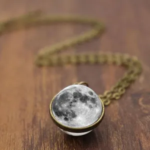Moon & Galaxy Sphere Necklace