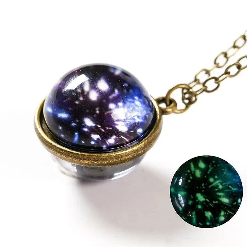 Moon & Galaxy Sphere Necklace
