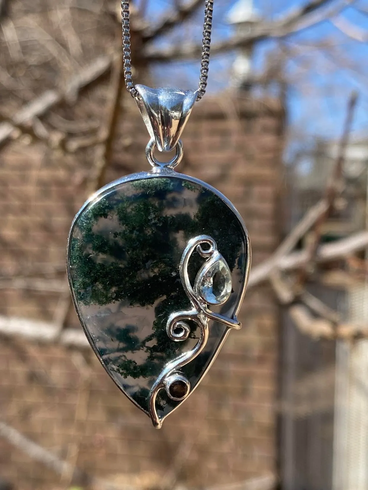 Moss Agate Tolkien Pendant