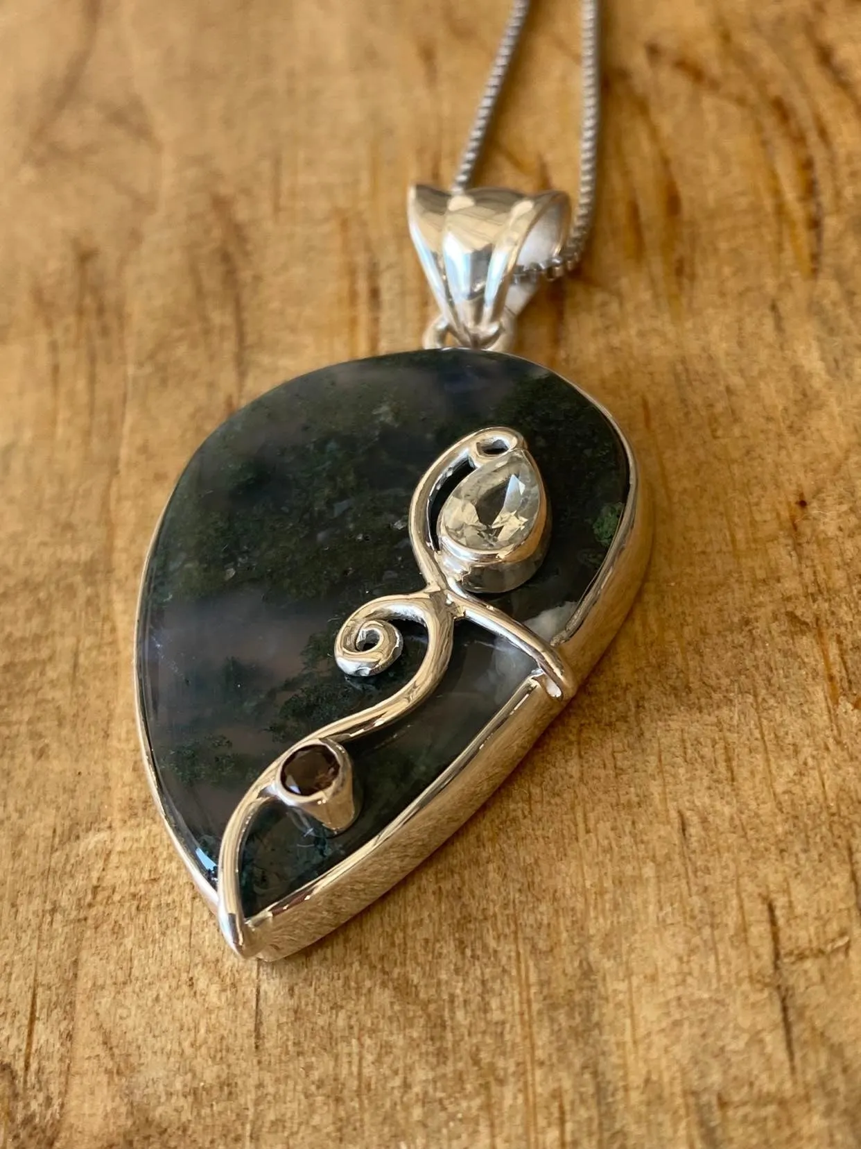 Moss Agate Tolkien Pendant