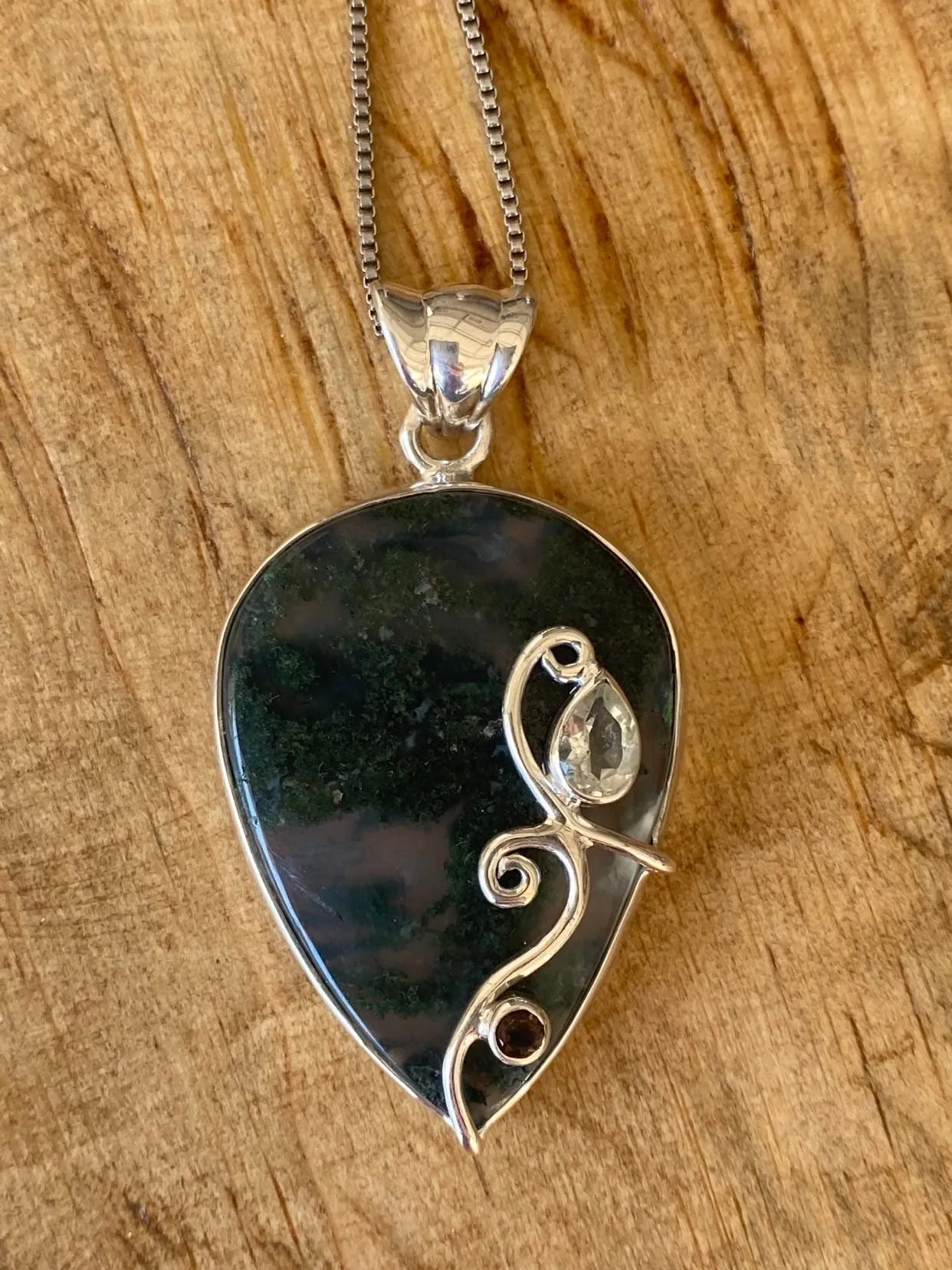 Moss Agate Tolkien Pendant