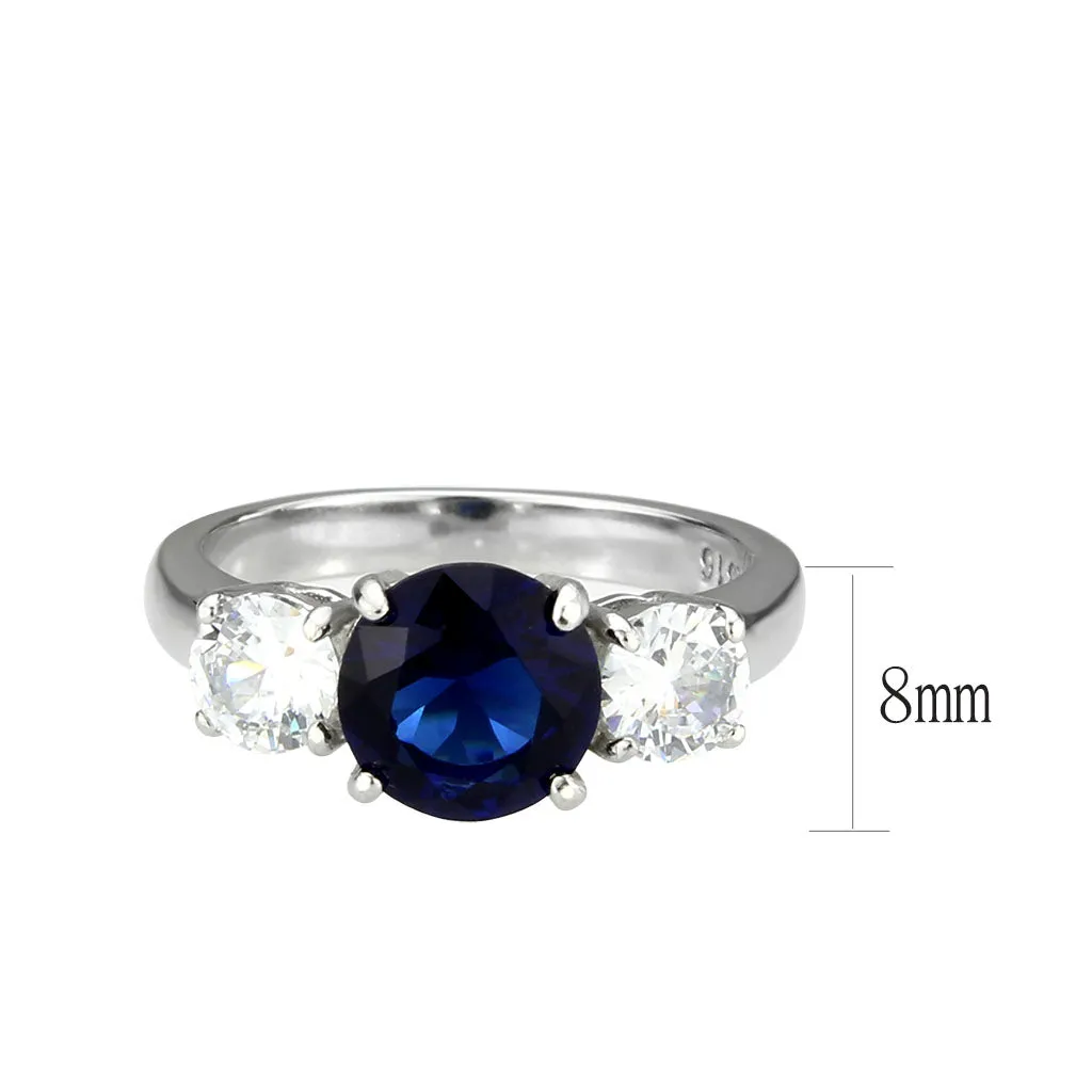 MT 8083 Sapphire and Clear Crystal Past Present Future Newest September Birthstone