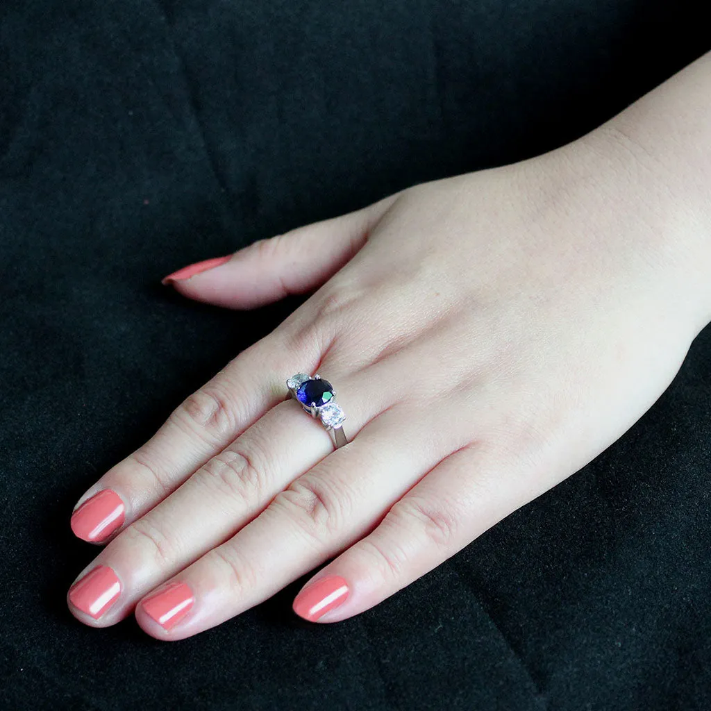 MT 8083 Sapphire and Clear Crystal Past Present Future Newest September Birthstone