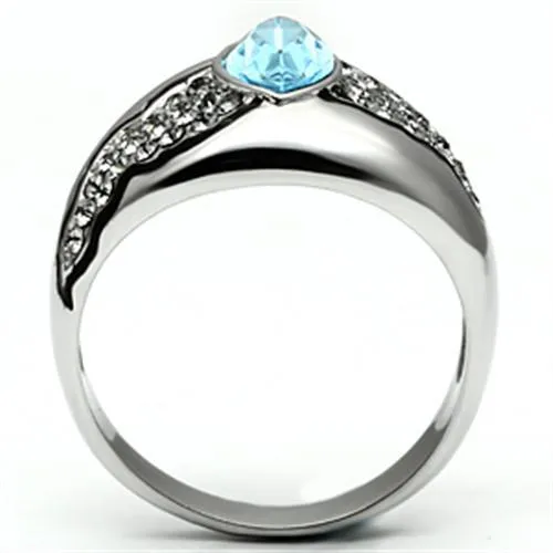 MT956 - March Birthstone with Round-cut Brilliant Crystals and Large Marquis Center Stone - December Birthstone
