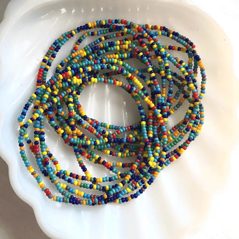 Multi Color Seed Bead Stretch Bracelets- Rainbow
