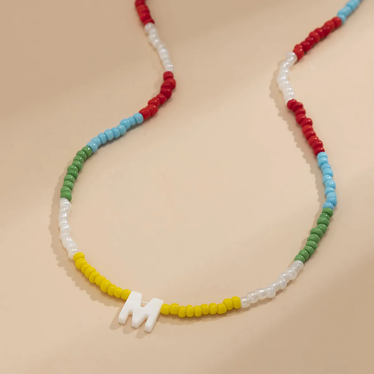 Multicolor Howlite & Acrylic 18K Gold-Plated 'M' Beaded Choker Necklace