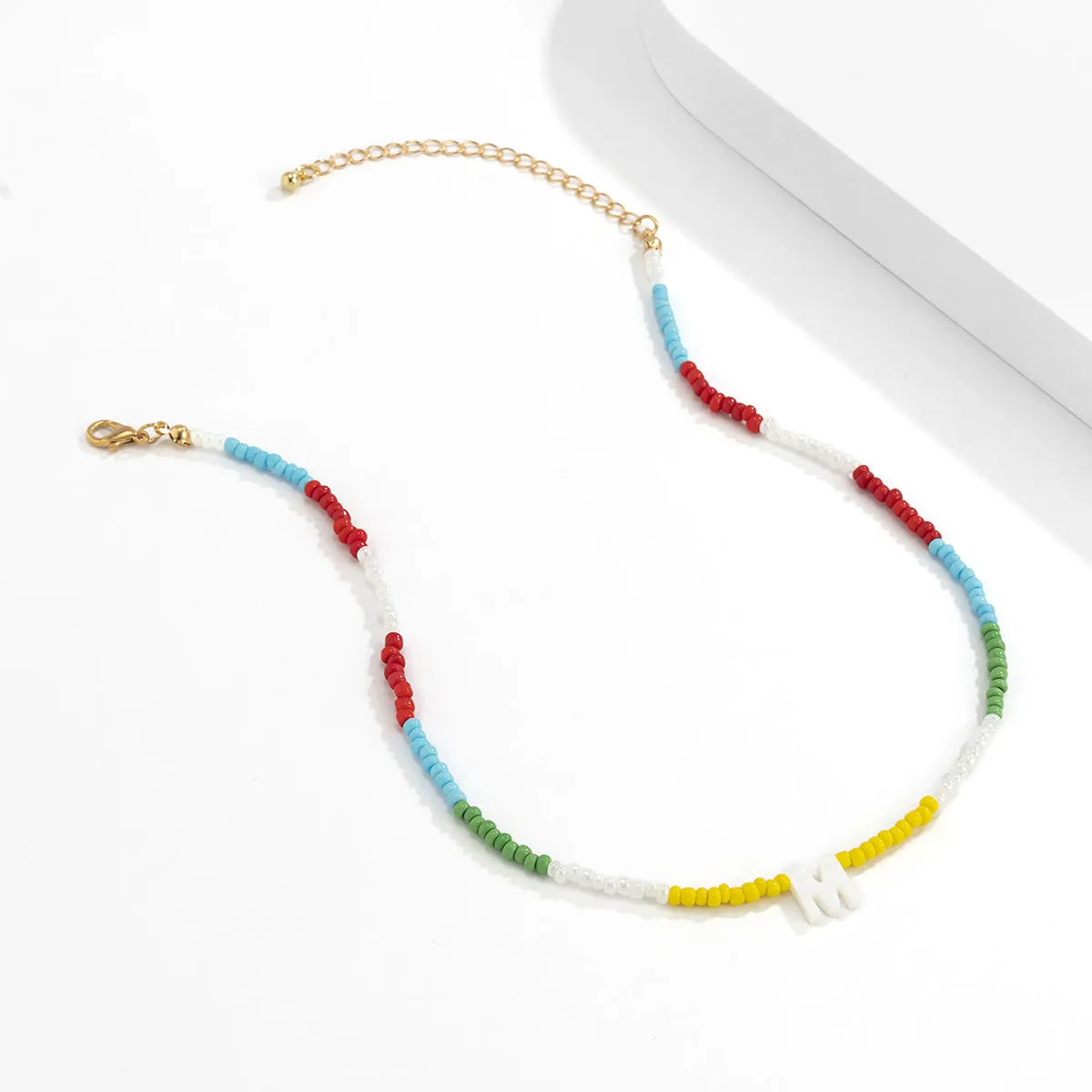Multicolor Howlite & Acrylic 18K Gold-Plated 'M' Beaded Choker Necklace