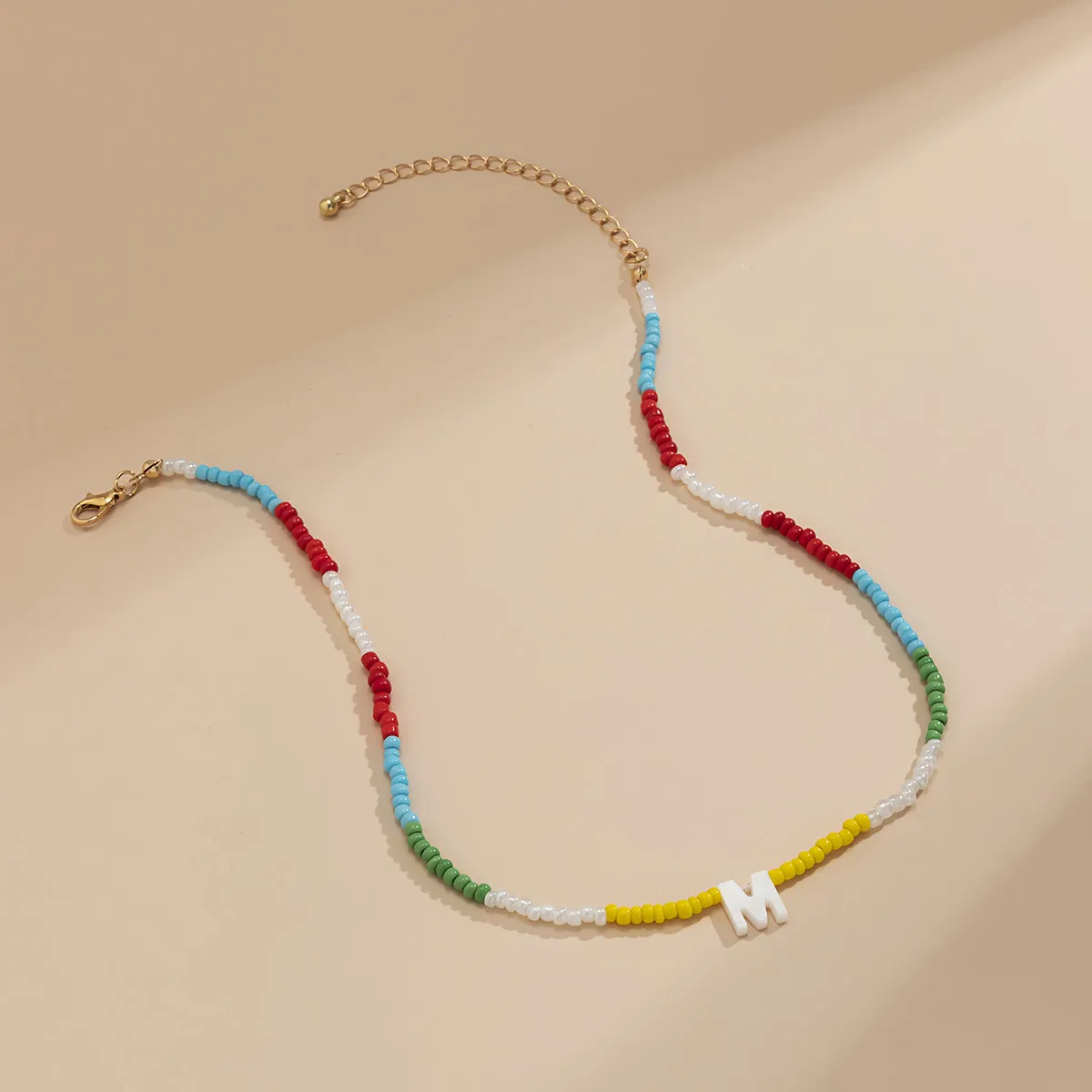 Multicolor Howlite & Acrylic 18K Gold-Plated 'M' Beaded Choker Necklace