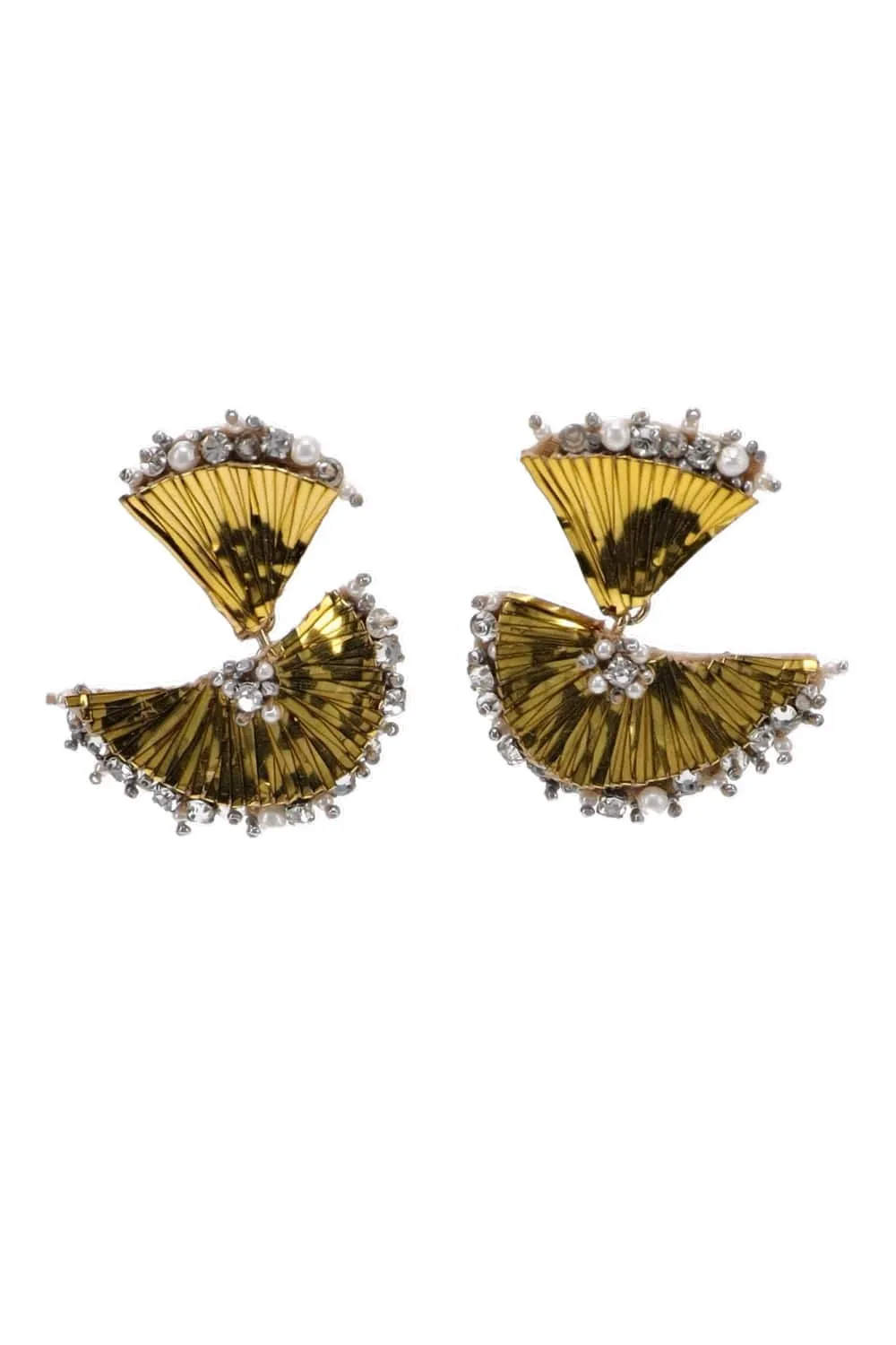 Murray Gold Beaded Double Drop Earrings