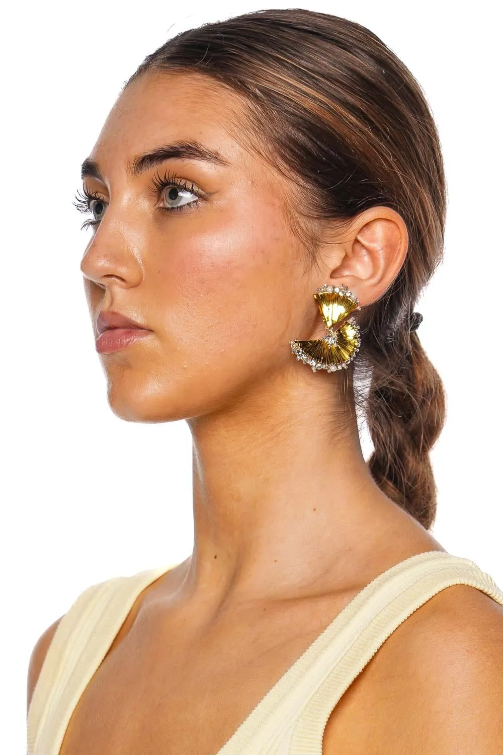 Murray Gold Beaded Double Drop Earrings