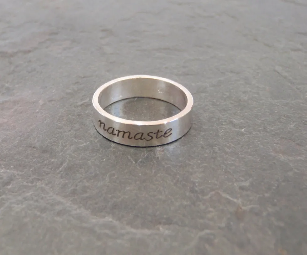 Namaste sterling silver ring