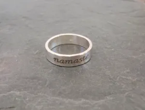 Namaste sterling silver ring
