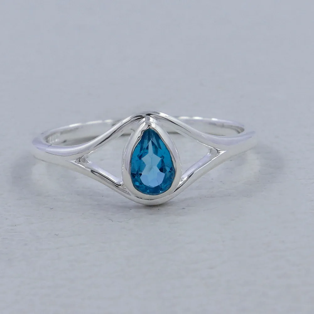Natural Blue Topaz Rings