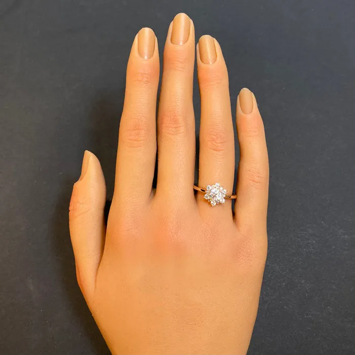 Natural Diamond Ring in 14k Rose Gold .75ct Center Stone