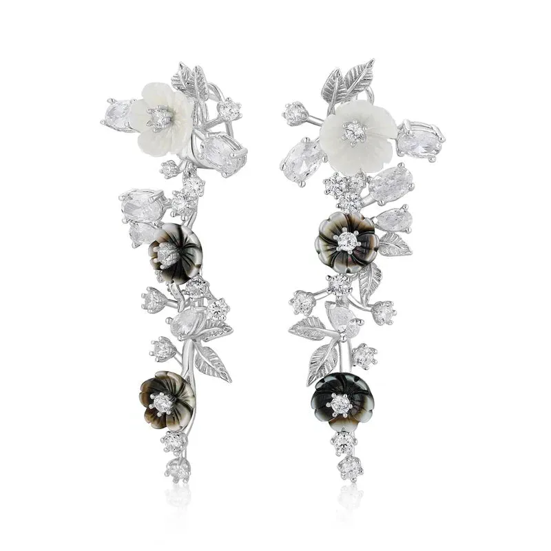 Natural Shell Flower Drop Earrings