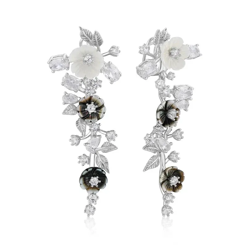Natural Shell Flower Drop Earrings