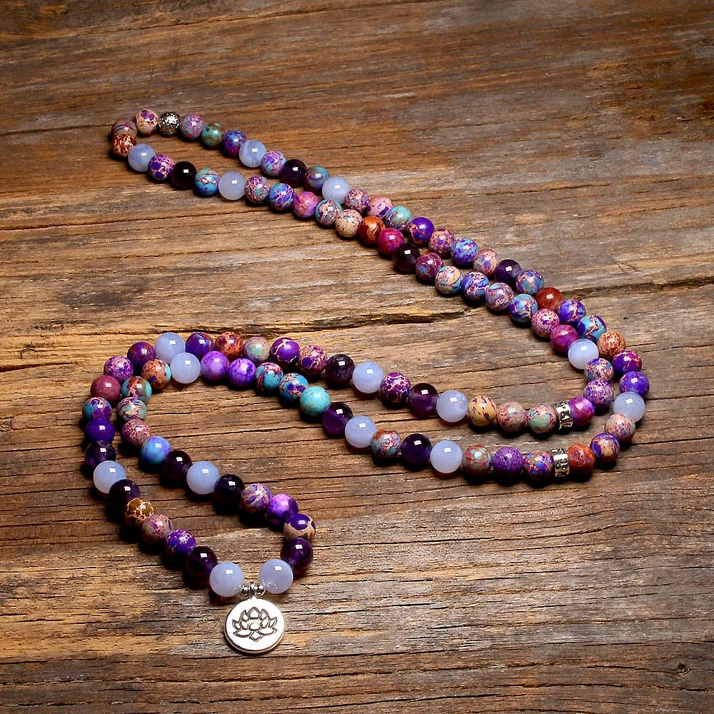 Natural Stone Mala Bead Bracelet