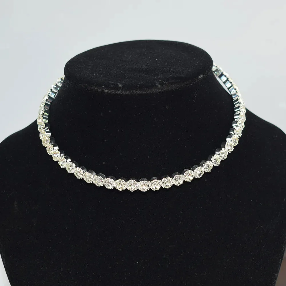 Necklace Women Simple Classic Rhinestones Choker Neck Necklaces Jewelry Open Collar Gift